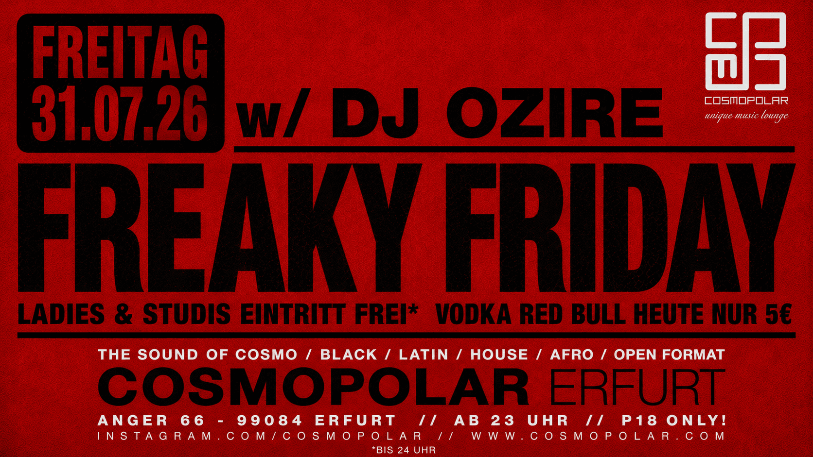 FREAKY FRIDAY w/ DJ OZIRE