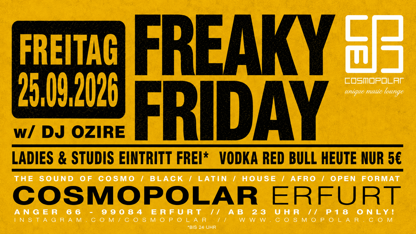 FREAKY FRIDAY w/ DJ OZIRE  