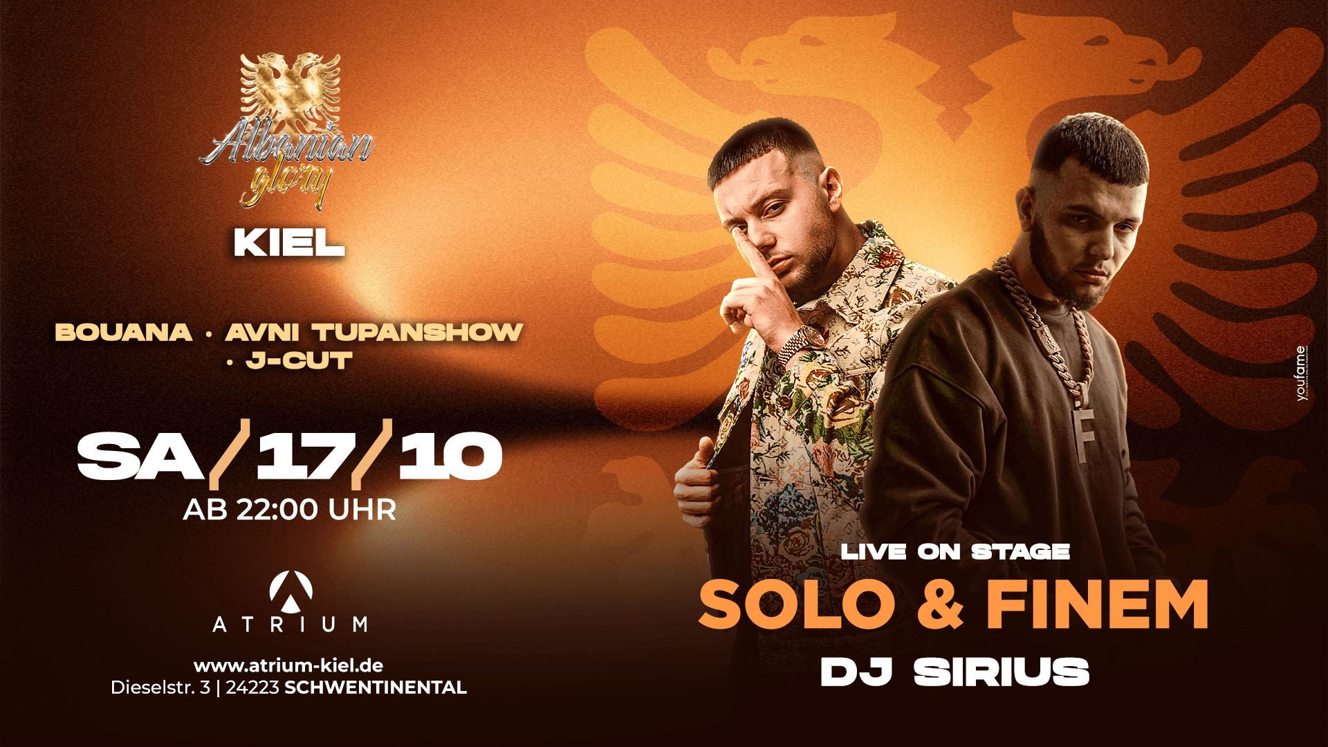 ★ FINEM & SOLO LIVE ON STAGE ★ CLUB ATRIUM KIEL ★ TUPANSHOW ★ DJ BOUANA ★ DJ J-CUT ★